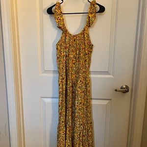 Time & True Spring Floral Maxi Dress with pockets